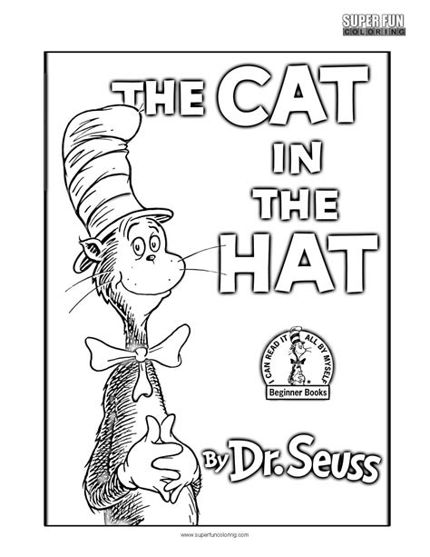 Cat in the Hat coloring page for preschoolers