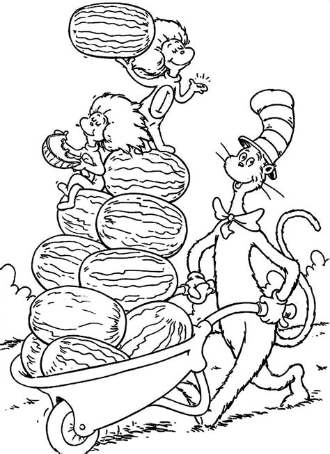 Cat in the Hat free coloring page