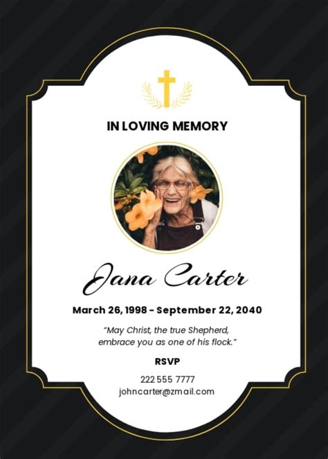 Catholic Funeral Prayer Card Template