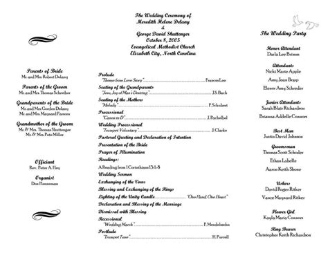 Catholic Wedding Order of Service Example