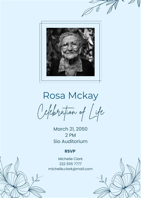 Celebration of Life Invitation Template 10