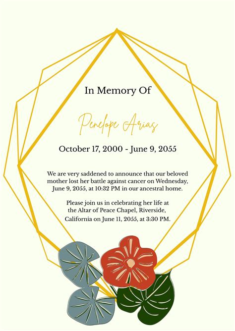 Celebration of Life Invitation Template 6