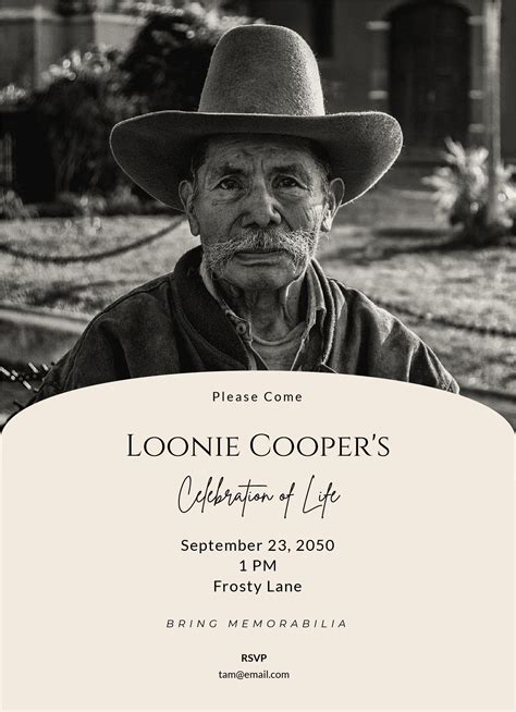 Celebration of Life Invitation Template Example 3