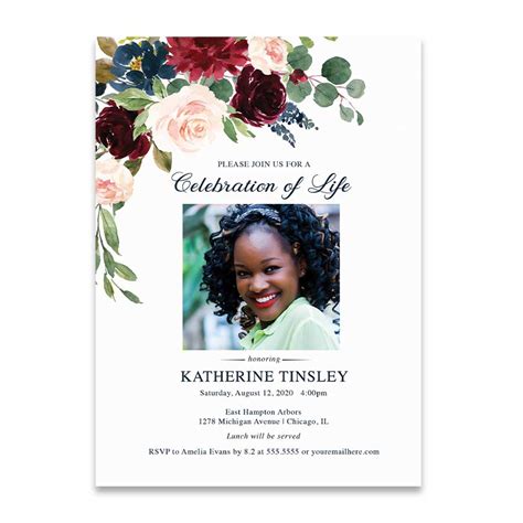 Celebration of Life Invitation Templates Gallery 1