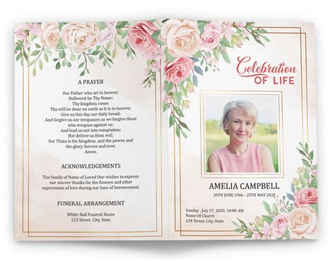 Celebration of Life Program Template Design