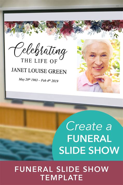 Celebration of Life Program Template with Memorial Slideshow