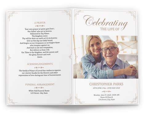 Celebration of Life Program Template with Order of Events