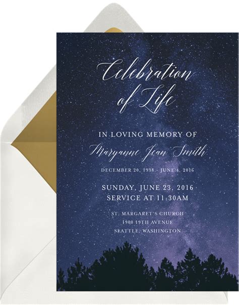 Celebration of Life Invitation Hand-Drawn