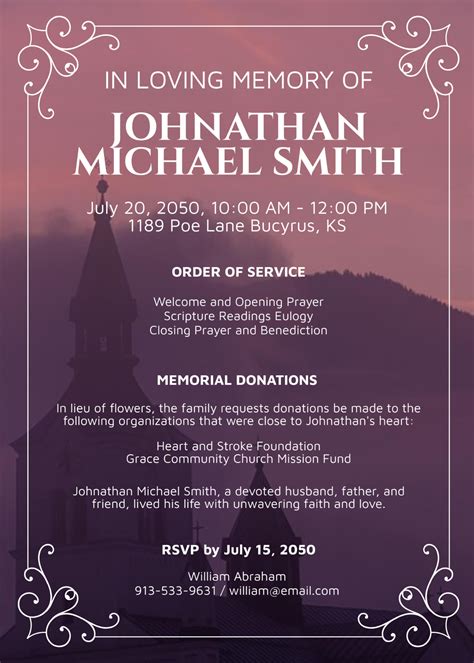 Celebration of Life Invitation Spiritual