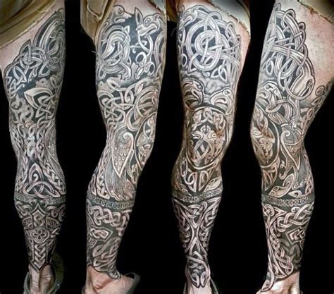 Celtic Knotwork Leg Sleeve Tattoo