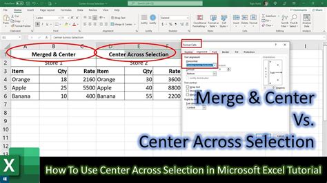 Center Across Selection in Excel