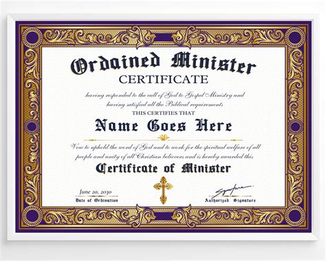 Certificate of Ordination Design Template