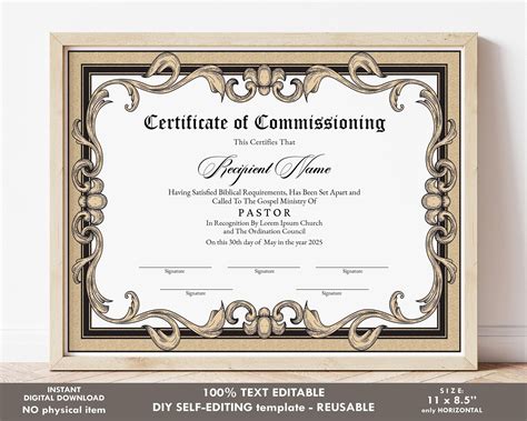 Certificate of Ordination Design