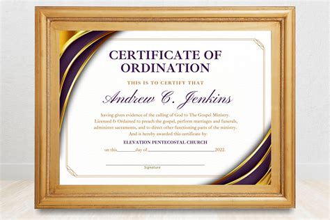 Certificate of Ordination Template Sample and Download