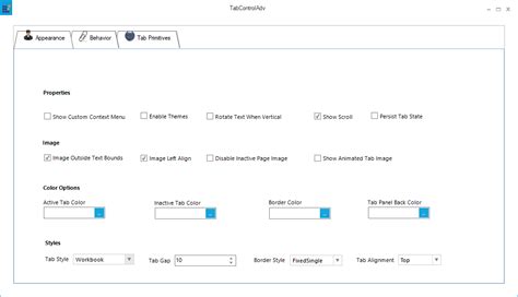 Changing Tab Control Style