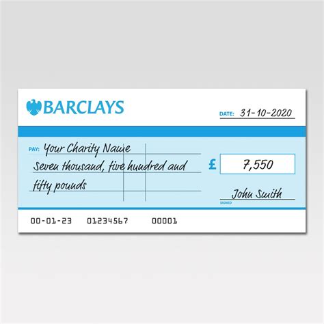 Charitable Donation Cheque Template