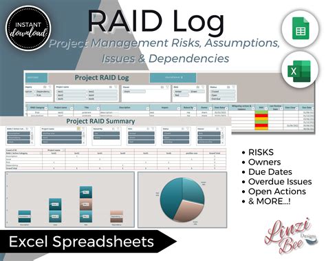 Charts Graphs Raid Log Template Excel