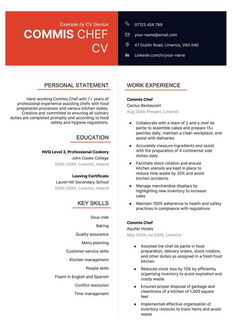 Chef Resume Template Resume Examples