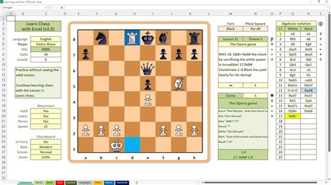 Chess Excel Game