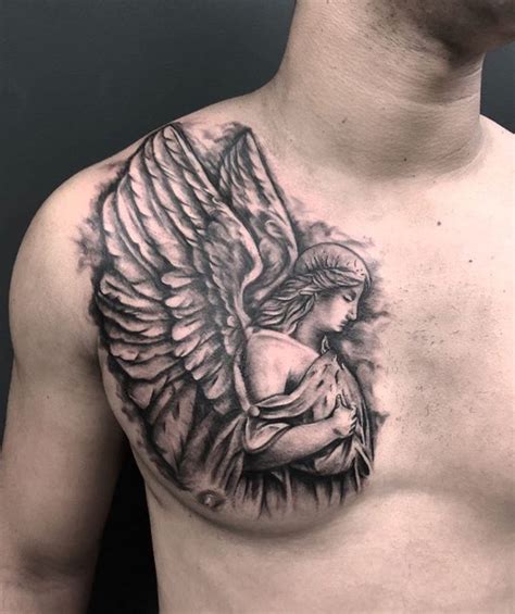 Popular angel tattoos for chest