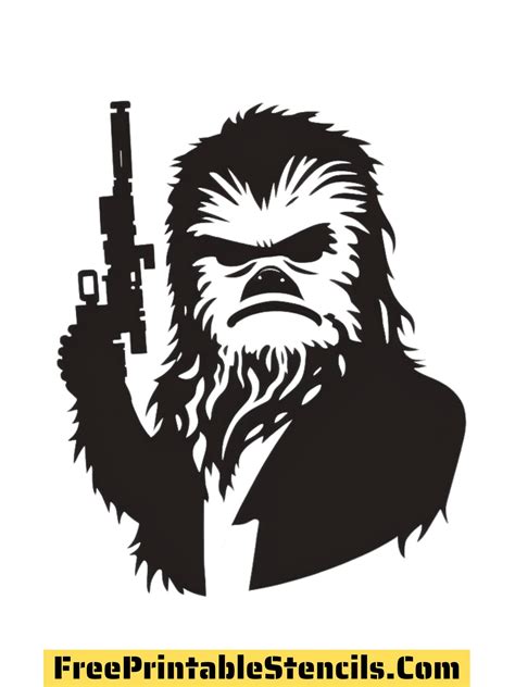 Chewbacca Silhouette Stencil