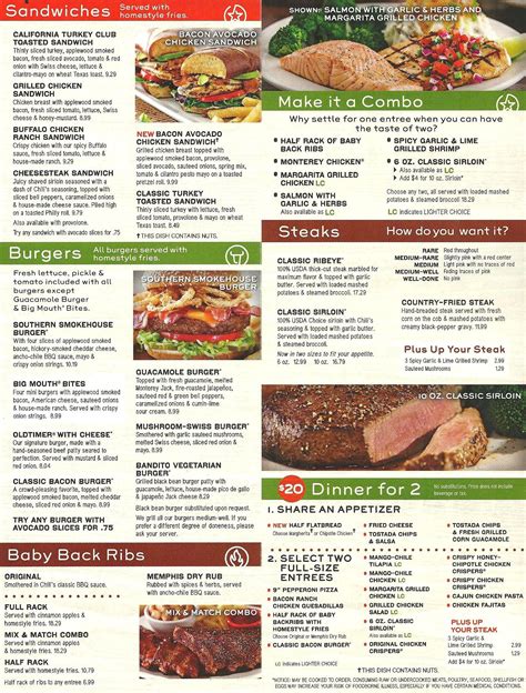 Chili's Menu Printable Gallery 7