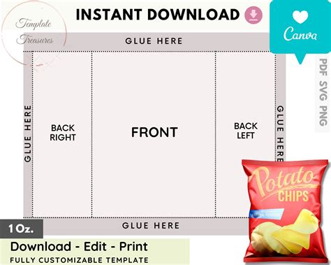 Chip Bag Template with a Twist