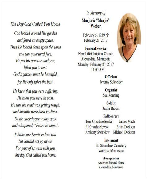 Christian Funeral Home Obituary Example