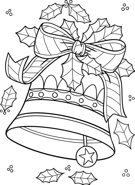 Christmas Bell Coloring Pages for Kids