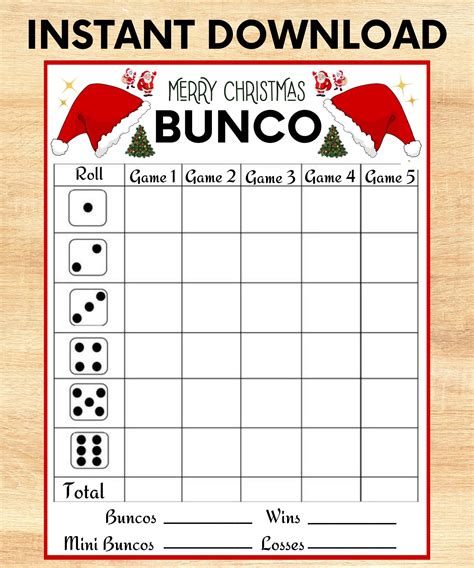 Christmas Bunco Score Sheets Gallery 6