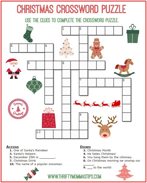 Christmas Crossword Puzzle for Friends