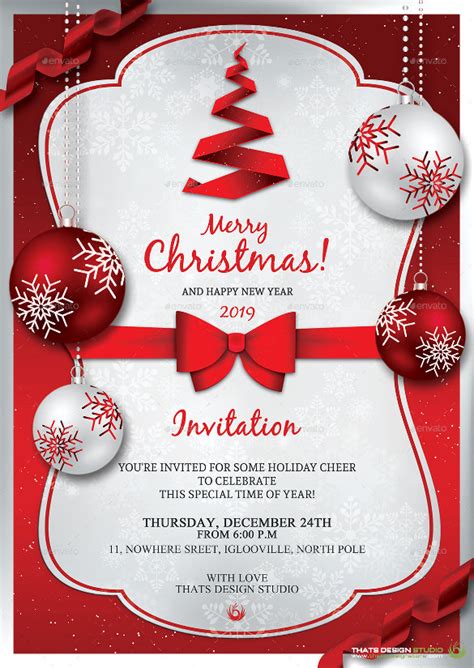 Christmas Invitation Card Template