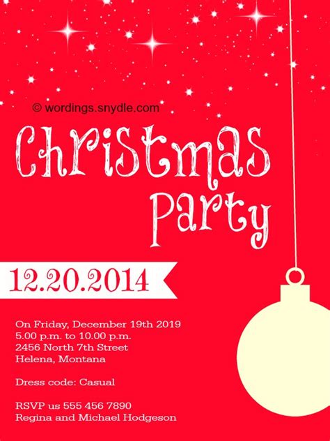 Christmas Invitation Wording