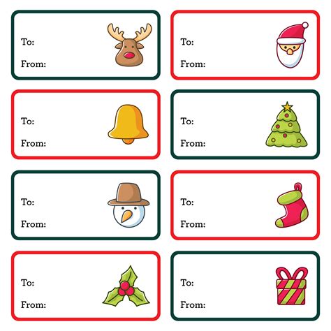 Gift Tag Christmas Label Template