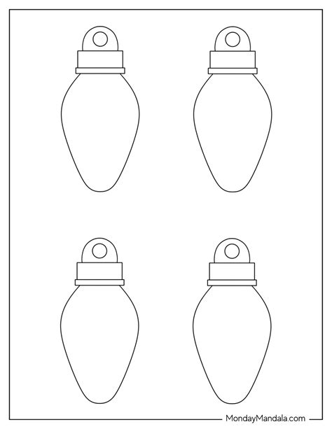 Christmas Light Bulb Template Printable 1