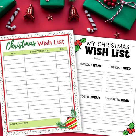 Christmas List Template