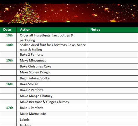 Christmas List Templates Excel