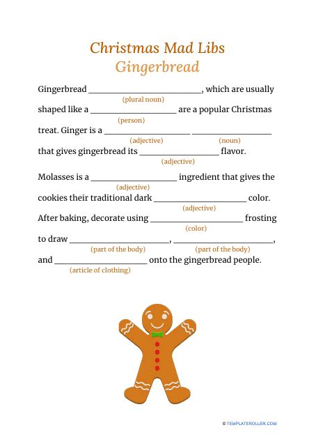 Christmas Mad Libs templates