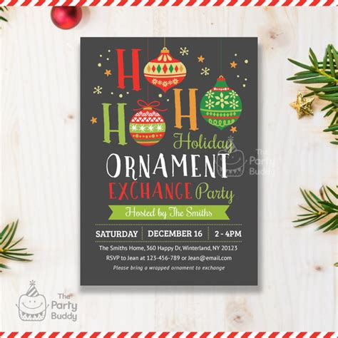 Christmas Ornament Invitation Template