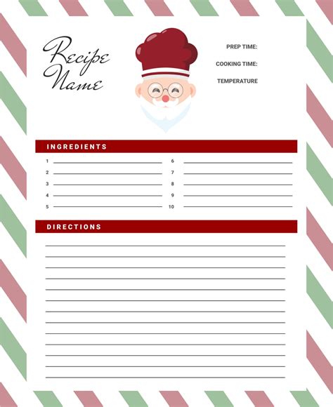 Christmas Recipe Card Template 10