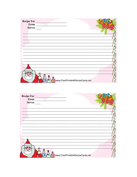 Christmas Recipe Card Template 2