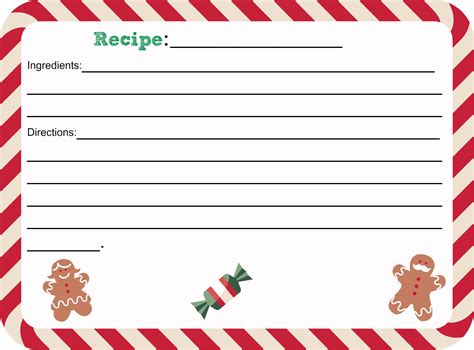 Christmas Recipe Card Template 5