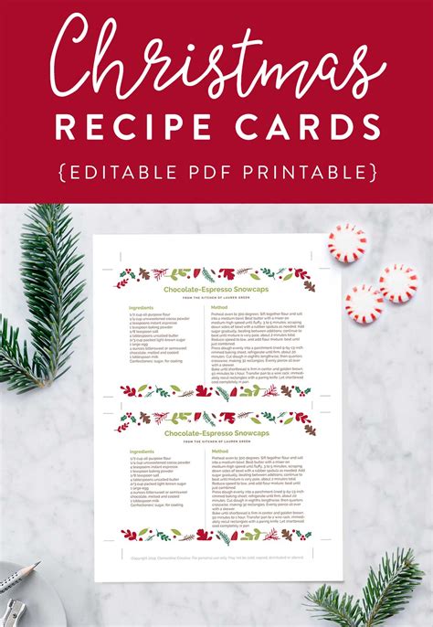 Christmas Recipe Card Template 7