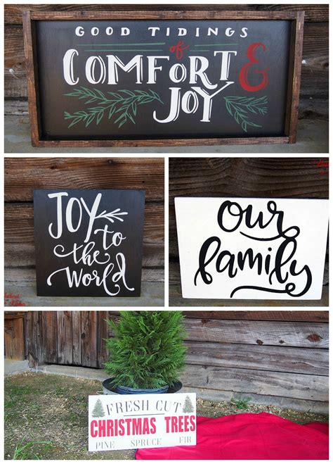 A variety of lighted Christmas sign designs