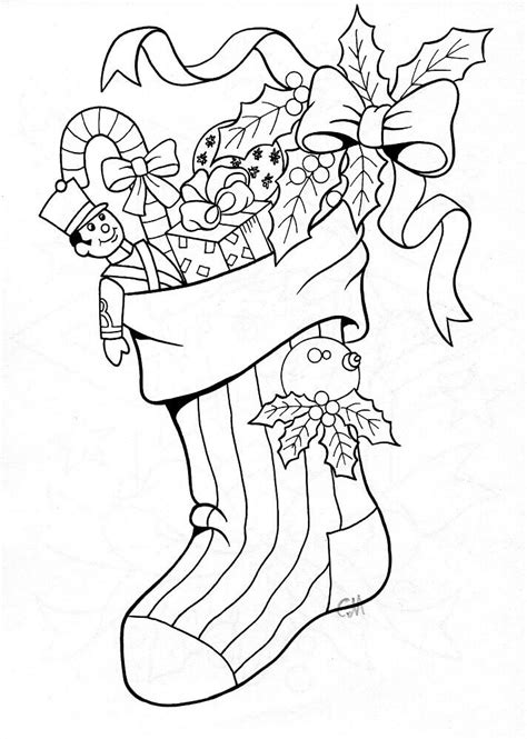 Christmas Stocking Coloring Pages for Kids