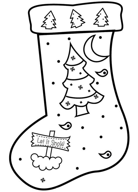 Free Printable Christmas Stocking Coloring Pages For Kids