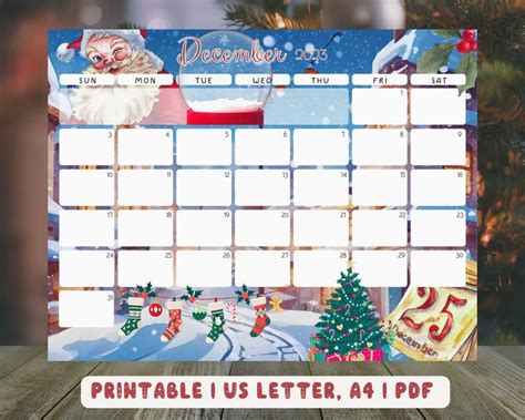 Christmas-themed December calendar