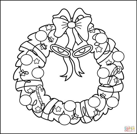 Christmas Wreath Coloring Pages for Kids