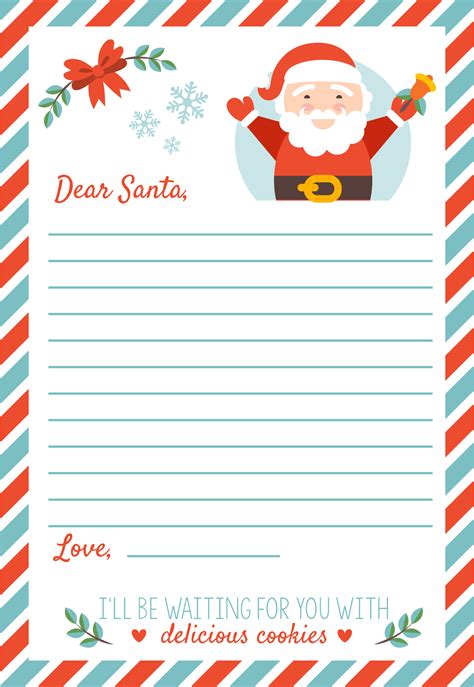 A sample Christmas letter template with a festive Santa design