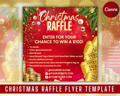 Christmas Raffle Poster Template